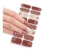 16 Bandes Christmas Nail Wraps Autocollants POLOSI ADADHESIVE ENRROPS FULL POUR ART DÉCACURS DÉCORATION POSIGE DÉCOR DÉCOR DE PART
