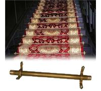 16 barres de fixation en laiton massif pour tapis d'escalier - Barres de fixation dorées réglables de 20 à 50 pouces pour une fixation sécurisée du tapis - Design durable et élégant (4 pièce