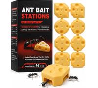 16 Boîtes Appâts Anti-Fourmis au goût du Fromage - Élimination Radicale du Nid & des Larves - Intérieur et Abords de la Maison