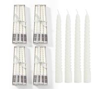 16 bougies blanches en spirale, bougies coniques de 20 cm de long, bougies torsadées esthétiques, bougies de table torsadées pour magie, décoration de fête d'Halloween