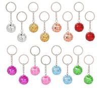 16 Boule Disco Porte-clés 2,5 cm Pendentif Boule Miroir pour Décorations | Mini Boule Miroir Multicolore Pendentifs Boule Disco Pendentifs Décoratif pour Fiestas Fêtes Disco Noël et Halloween