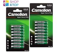 16 CAMELION AAA BATTERIES SUPER HEAVY DUTY Long Life R03P 1.5V 8BL EXP 2024 10