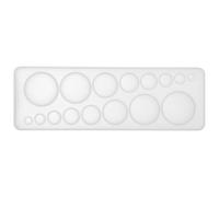 16 Cavités Moule en Silicone, pour Résine Époxy Rondes pour Bijoux | Forme Rectangulaire Fine, Surfaces Intérieures Lisses, Diamètres de Quatre à Vingt-deux Millimètres, Rangement Compact