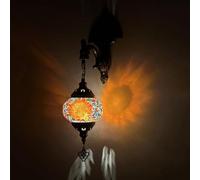 (16 Couleurs Applique Murale Marocaine Lampe mosaïque Turque Lanterne en Verre Applique Murale bohème Appliques murales pour la décoration de la Maison Salle à Manger café Bar allée Couloir, E