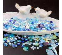 16 couleurs mélangées, sequins en forme de fleurs, perles concaves en forme de flocons de neige, de feuilles de prunier, perles dispersées - 09-10 g, 240 pièces