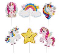 16 DÉCORS PICS À GÂTEAU LICORNE