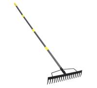 16 Dents Râteau de Jardin, râteau d'arc en métal Robuste avec poignée de 165 cm réglable 16 Dents Râteau métallique pour Le nivellement du Sol, Le dégagement des Feuilles,