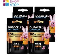 16 Duracell Optimum Aa Lr6 Batteries Alkalines Mx1500 1.5V Exp 2032 4Bl Neuf