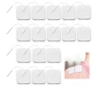 16 Électrodes 4×4 cm pour Electrostimulateur TENS EMS, Patch Electrostimulation avec Connecteur 2mm Electrodes, Électrodes Adhésives Universelles Réutilisables pour Compex AUVON