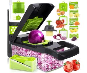 16 en 1 Coupe Legumes Multifonctions, Professionnelle Mandoline Cuisine, Coupe Legumes Manuel, Mandoline Multifonctions, Decoupe Legumes à 8 Lames Réglable Pour Trancher, Couper Et Râper Les Légumes