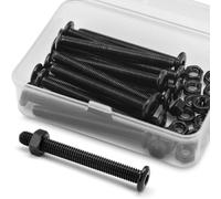 (16 Ensembles) M5 x 50mm Boulons et écrous à Tête Creuse Kit 304 Acier Inoxydable Oxyde Noir, Boulons de Meubles, Vis de Connecteur Pour Meubles