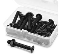 (16 Ensembles) M6 x 20mm Boulons et écrous à Tête Creuse Kit 304 Acier Inoxydable Oxyde Noir, Boulons de Meubles, Vis de Connecteur Pour Meubles