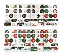 16 Feuilles 160 Pièces Autocollant Nouvel An 2024, 80 Modèles Etiquettes Cadeaux Autocollants d'Emballage de Vacances pour Cartes de Voux Coffrets Cadeaux Jouets Enveloppes Scellées Artisanat