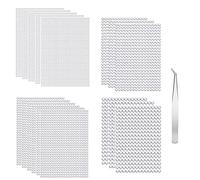 16 feuilles 7771pcs Strass Autocollants Argenté Adhésif Cristal (3mm, 4mm, 5mm,6mm) Strass Stickers Acryliques Stickers avec Album de métier manuel Handmade Nails Décoration