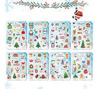 16 Feuilles Autocollants de Noël, Autocollants Noël pour Enfants, Auto-collants de Bricolage de Noel, Auto-collants Stickers Noel Gommettes Enfant, pour Carte Scrapbooking Emballage Cadeaux