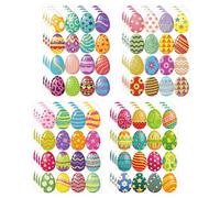 16 Feuilles Autocollants Pâques Fenêtre,256 Pièces Autocollants Oeufs De Pâques,Décoration de Pâque Autocollants,Décorations de Oeufs pour Porte Vitre,Scellant Stickers pour Enveloppes