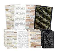 16 Feuilles Mot stickers Phrase Autocollante（4 bronzing stickers bullet Journal）for Scrapbooking, Intime Collage, Vintage Decoratif Accessoire, Album Photo Cahier Travaux Manuels etc