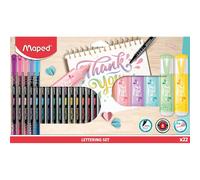 16 feutres fins + 6 surligneurs - Assortiment couleurs - Scolaire - Loisirs créa