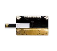 16 GB Clés USB à mémoire Flash Décor Adolescent Stockage de bâton de mémoire de Disque de la clé U de Forme de Carte de crédit bancaire Basketball Arena Vide Jeu de compétition Gagner Thème du succès