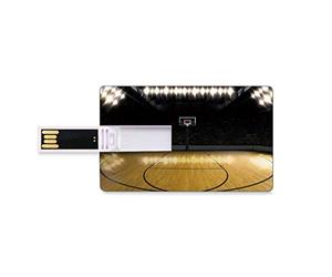 16 GB Clés USB à mémoire Flash Décor Adolescent Stockage de bâton de mémoire de Disque de la clé U de Forme de Carte de crédit bancaire Basketball Arena Vide Jeu de compétition Gagner Thème du succès
