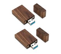 16 Go Clé USB 3.0 en Bois Lot de 2, JBOS Clé USB 16 Go 3.0 Super-Speed 2 Pièces Clef USB 16GB Élégante Flash Drive Thumb Drive Cadeau d'affaires ou Cadeau pour Amis,Noyer Noir
