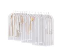 16 Housses de Vêtements, 60x120/100/80cm, Semi Transparents Housse Vetements à Suspendre avec Zip, Anti Poussière Etanche Mite Humidité, Housse Vetement Penderie pour Costumes, Robes, Vestes, Chemises