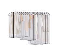 16 Housses de Vêtements,Housse Vetements à Suspendre Anti Poussière,Transparent Housse de Vetement avce Zip, pour Costumes, Manteaux, Housses de Vetements Protection Penderie 60 x 120/100/80cm