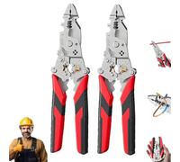 16-In-1 Foldable Stainless Steel Wire Stripper, 16 in 1 Multifunctional Wire Stripper Twister, Compact & Non-Slip, Time-Saving Convenience for Electricians (2PCS)