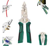 16 in 1 Wire Stripper Twister for Cutting and Pulling Wires,Cable Scissors,Voltage Tester Pliers,12v to 250v AC/DC Tester Hot/Neutral Wires,Multi-functional Electrician Repair Tool