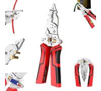 16 in 1 Wire Stripper Twister for Cutting and Pulling Wires,Cable Scissors,Voltage Tester Pliers,30v to 220v AC/DC Tester Hot/Neutral Wires,Multi-functional Electrician Repair Tool