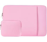 16 Inch Laptop Sleeve with Front Pocket and Accessory Pouch for MacBook Pro/Max 16 Inch M1 M2 M3 M4 A2141 A2485 A2780 A2991 A3403 A3186(Pink) Rose