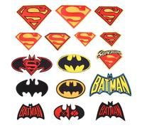 16 Iron-On Patches For Hero Superman Badges, Embroidered Applique Stickers Sew-On Patches And Badges Fabric Repair Patches For Children's Clothing Jeans, Jackets, Shoes, Backpacks, T-Shirts