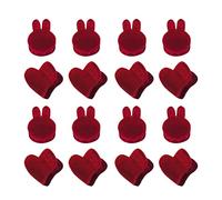 16 Mini Pinces à Griffes Cœur Lapin Rouges, Tissu, Coiffure | Lot de 16 Pièces, Format Compact, Prise Sûre, Style Mode, pour Routine Beauté du Matin et Maquillage