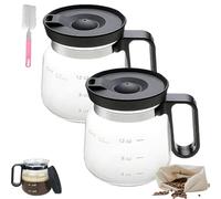 16 Oz Glass Coffee Mug - Coffee Pot Style, Coffees Pot Mug With Lid And Handle, Heatproof Large Capacity Novelty Cup Capacity For Hot Tea, Cocoa, Or Cold Drinks Insertable Straw (2pcs)