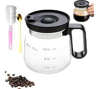 16 Oz Glass Coffee Mug - Coffee Pot Style, Mini Glass Coffee Pot with Spill Proof Lid & Heatproof Handle, Large Capacity Clear Travel Mug for Coffee, Tea, Hot Chocolate (1Pcs)