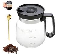 16 Oz Glass Coffee Mug That Looks like a Coffee Pot Style Shape, Large Capacity Mini Coffee Pot Cup with Lid, Transparent Heatproof Glass Mug, Suitable for Hot Tea, Hot Chocolate, Iced Coffee (1Pcs)