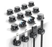 [16 Pack] Clips Câble, Magnetique organisateur de cable, Organisateur Câble avec Auto-adhésifs, Magnetic Cable Clips, Support Cable pour Maison, Bureau range Cable Management - Noir