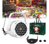 16-Pattern USB Christmas Projector Light, Christmas Projector Lights 16 Patterns, Waterproof Xmas Projection Light, for Bedroom Night Kids Room Ceiling and Exterior House (White,Xmas)