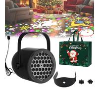 16-Pattern USB Christmas Projector Light, Christmas Projector Lights 16 Patterns, Waterproof Xmas Projection Light, for Bedroom Night Kids Room Ceiling and Exterior House (Black,Xmas)