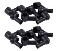 16 Pcs 15mm x 8mm Noir Pipe de Fumeur Forme PVC Batterie Terminal Isolant Recouvre Bottes