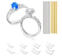16 Pcs Ajusteur Bague Invisible, Reducteur Bague Transparent Ring Fit | Retrecisseur Bagues Invisible de Taille pour Bagues Trop Grande Desserrées, Ajusteurs D'anneaux pour Anneau Femme Homme
