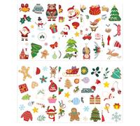 16 Pcs Autocollant Noel, Gommettes Enfant, Stickers Noel, Gommettes Noel Sticker pour Activités Manuelles, Scrapbooking, Cartes, Albums Photos, Decoration Emballage Cadeau