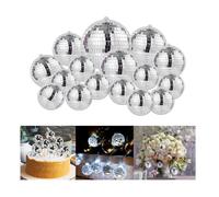 16 PCS Boule à Facettes Disco Argentée,Boule à Facette Miroir,Boule à Facettes à Suspendre,Mirror balls,pour Décoration d'Arbre Noël
