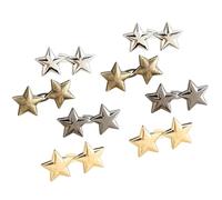16 Pcs Bouton Jean Clipsable Ajustable, 8 Paires Pince pour Pantalon Trop Large, Resserre Pantalon Serre Taille, Boutons de Jeans Amovibles Sans Couture, Argent Or Noir Bronze, Étoile