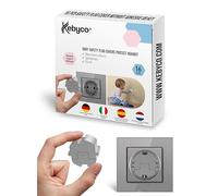 [16 Pcs] - Cache Prise Bébé Electrique ALLEMAND Schuko du Type F DISCRET Sans Clef Ni Adhesif INNOVATION 2024 Protège de la Poussière et des Éclaboussures (Gris)