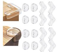 16 PCS Coin de Table Protection Bebe Protection Coin de Table bébé Clair Silice Protege Coin de Table Bebe Protection Angle de Table avec Une Super Colle améliorée pour Tables et Coins de Meubles