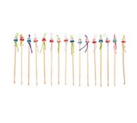 16 Pcs Cure-Oreille En Bois De Couleurs Assorties Poupee Japonais