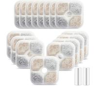 16 PCS Filtre Fontaine Eau Chat pour Catit, Filtre Fontaine Chat avec 2 Tuyaux, Filtre Fontaine a Eau Chat avec Triple Système de Filtration, Filtre pour Fontaine a Eau pour Chat