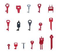 16 PCS Fire Alarm Test Key Set with 2 Key Rings, Manual Reset Key Kit for Engineers and Safety Systems