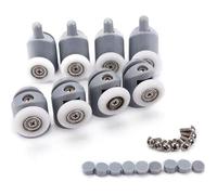 16 pcs Galet ajustables Dual Rouleau Roulette Roue Porte Douche Salle de Bain 23mm（2x8pcs）